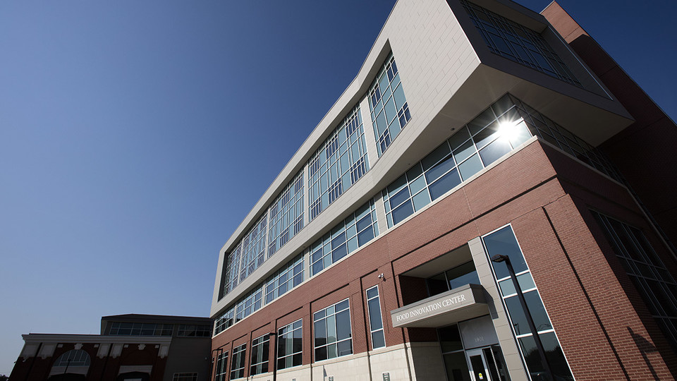 Exterior of the entrance to the Food Innovation Center at Nebraska Innovation Campus